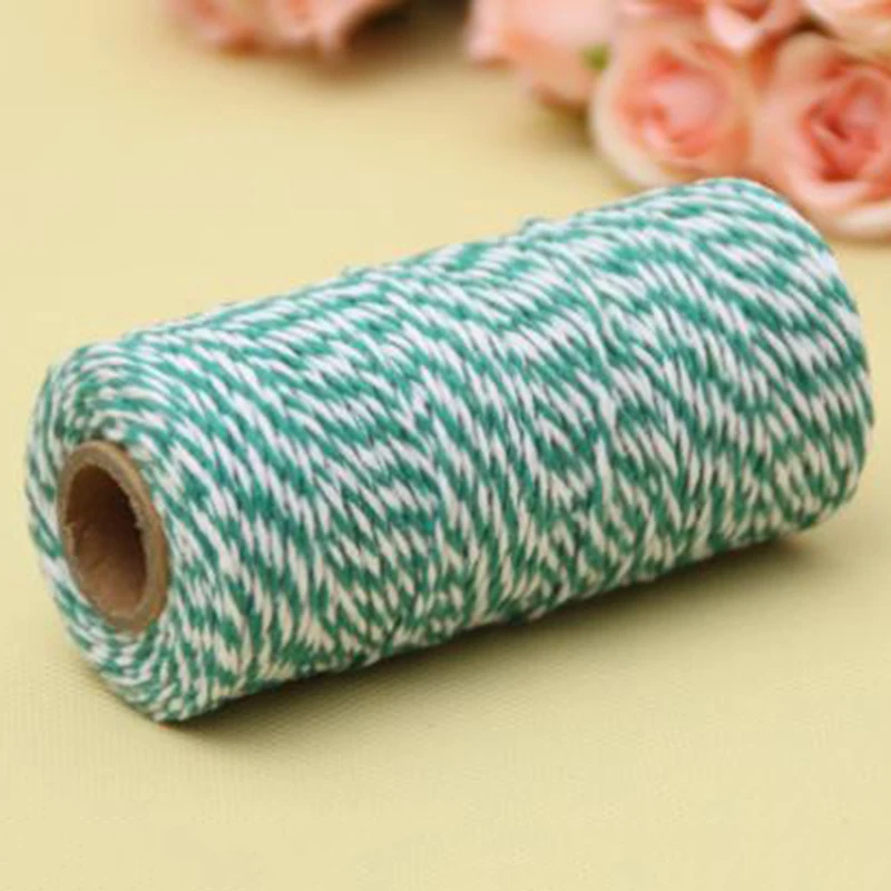 100M* Double Color Cotton Baker Rope Twine for Handmade Accessories Christmas Decoration gift DIY Wrapping HBB12 | Дом и сад