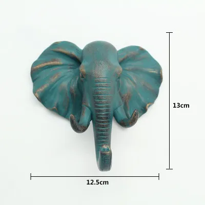 Elephant Blue Изготовленный олень, носорог, слон, жираф, лошадь, животное, декоративный крючок, креативная модель из смолы, настенный крючок для ванной комнаты, настенный крючок - Цвет: Elephant Blue