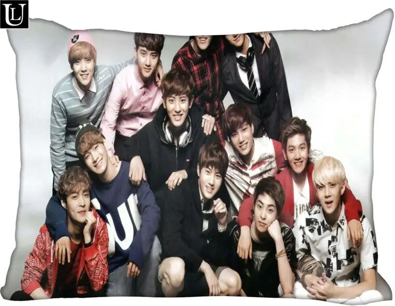 Pillowcase Изготовленная на заказ exo Прямоугольная подушка размер крышки 45x35 см(с одной стороны) печать по индивидуальному заказу с молнией полиэстер хлопок наволочка больше размер - Цвет: Pillowcase