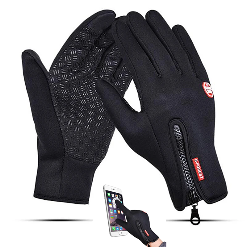 Winter Touch Screen Gloves Men Warm Windproof Glove Fashion Classic Camping Hiking Motorcycle Sports Full Finger Unisex Gloves