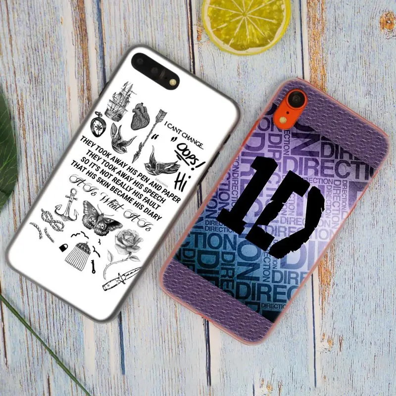 Гарри One Direction в виде татуировки ID стилей горячая мода прозрачный жесткий чехол