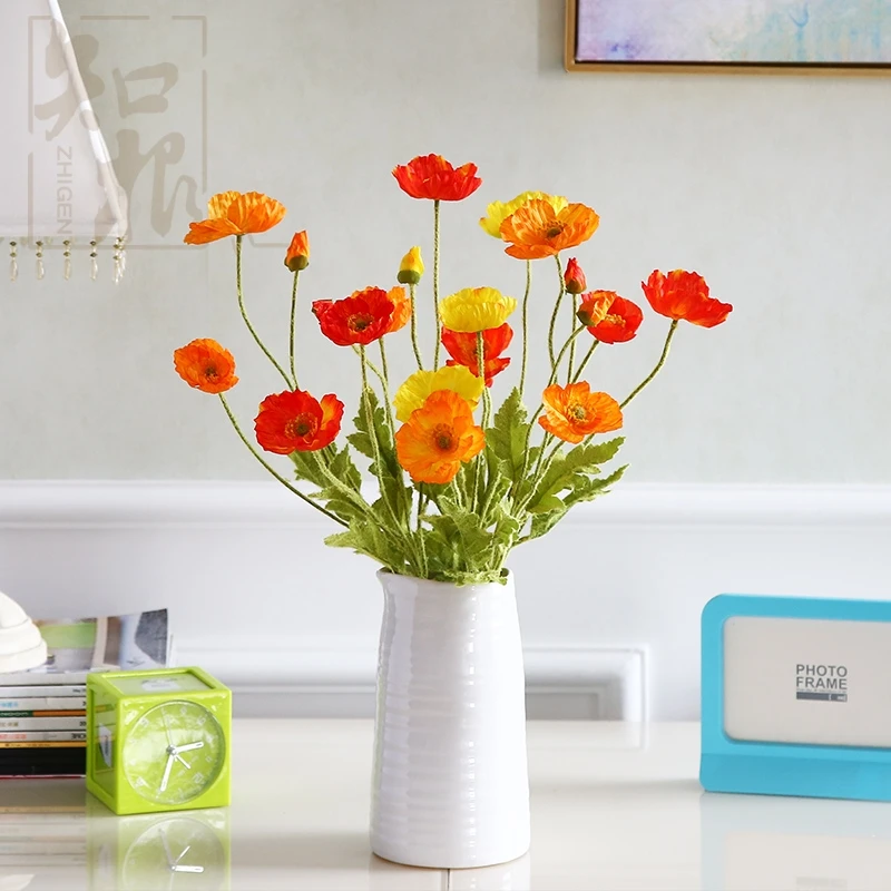 Четыре Papaver цветы 2018 новые различные места декоративные настройки имитация