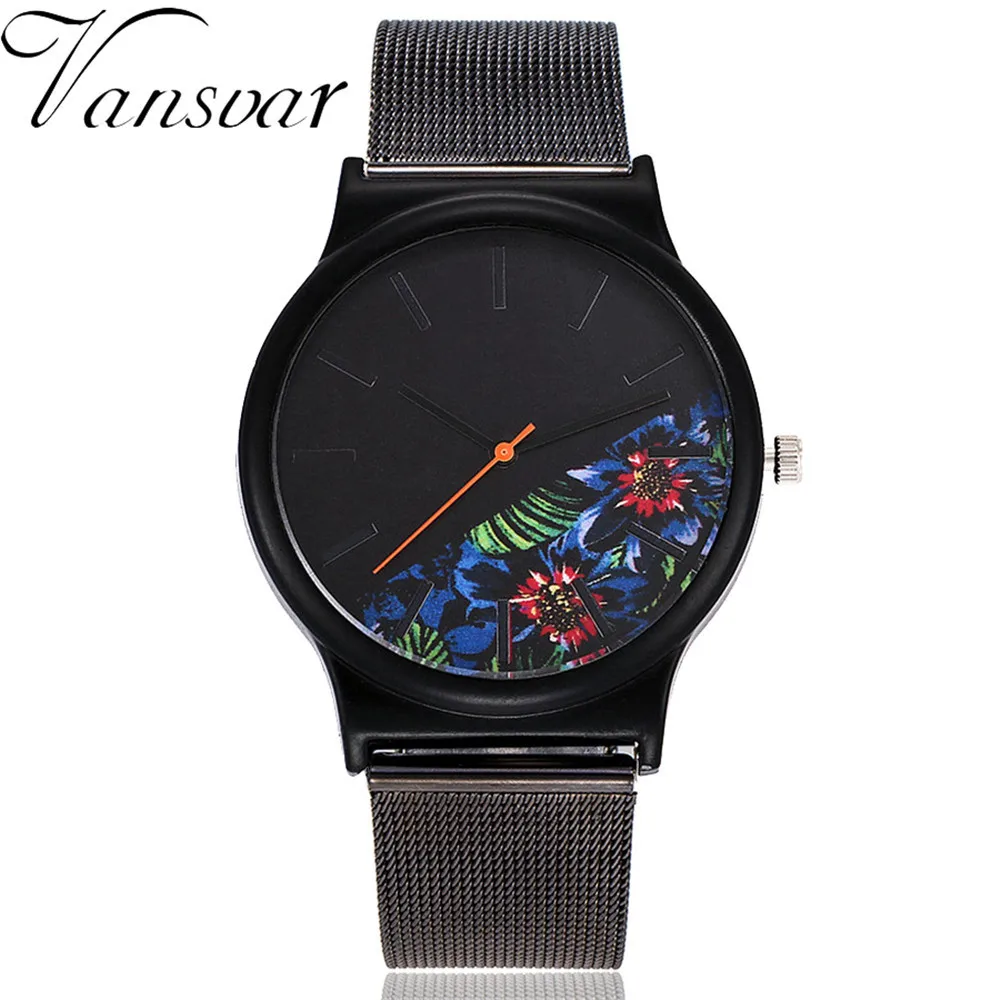 Ультратонкие часы для мужчин Vansvar повседневное кварцевые нержавеющая сталь