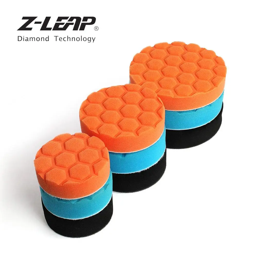 Z-LEAP 3 шт 3/4/5 дюймов полировка губка для полировки дисков гексагональной дизайн пены абразивные материалы для автомобиля полировщик шлифовальные полировка воском
