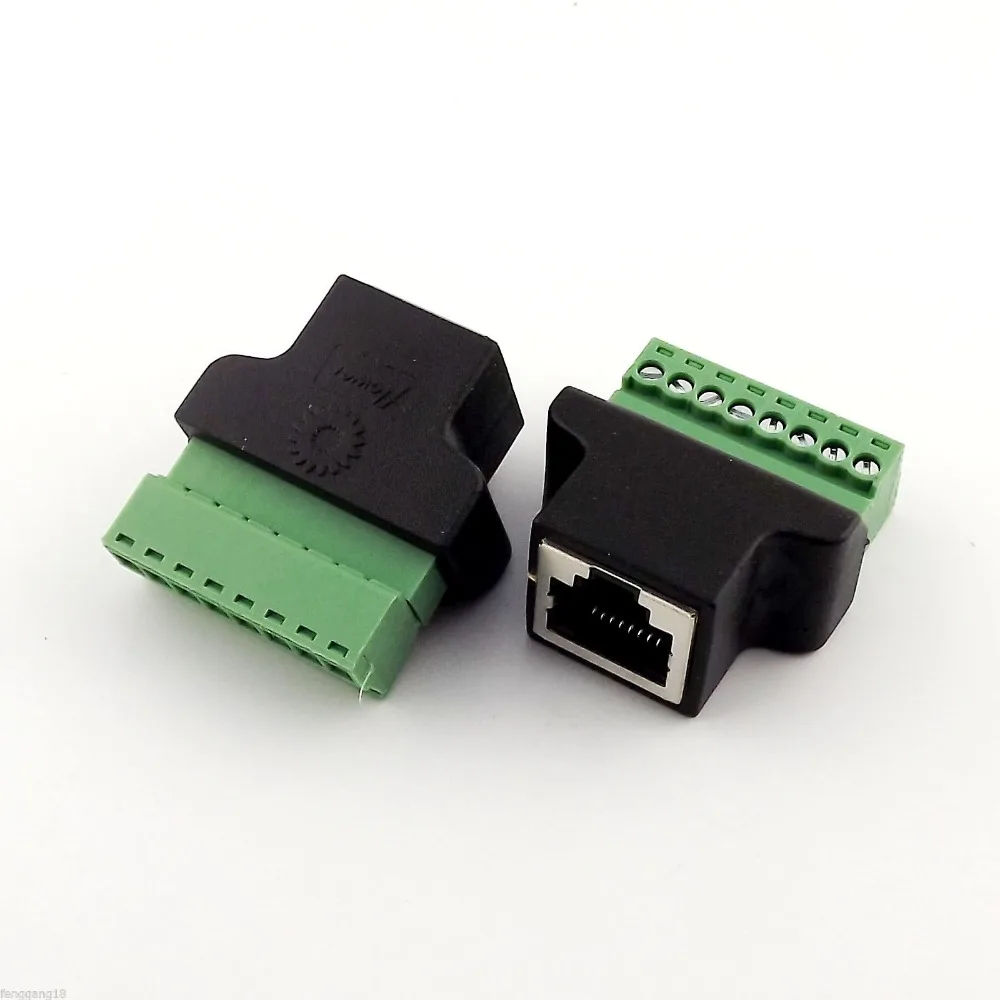 10pcs Ethernet RJ45 Female To Screw Terminal 8 Pin CCTV Digital DVR Adapter Connector | Компьютеры и офис