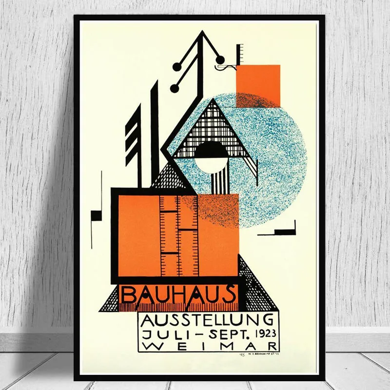 0002 Bauhaus Ausstellung 1923 Weimer выставочный плакат, настенная художественная картина, плакаты и принты, холст, живопись для комнаты, домашний декор - Цвет: 0002