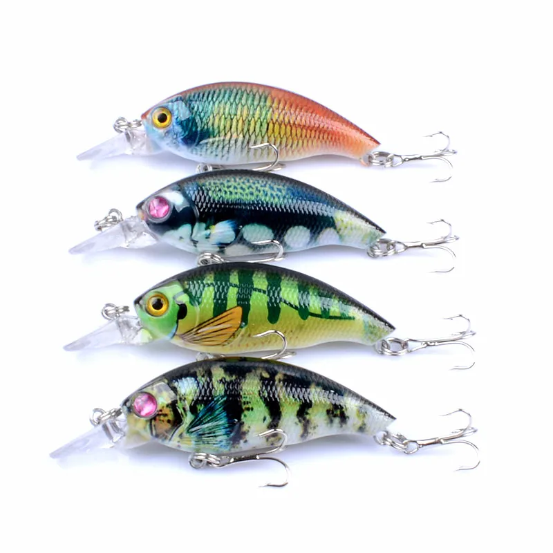 

4Pcs/lot Crankbait Fishing Lure 8.4g 7.5cm Isca Artificial Hard bait 3D eyes Fishing wobblers Bass tackle Diving 0.3m--1.2m