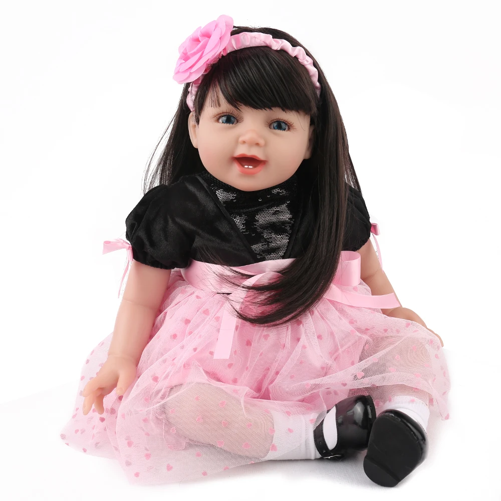 NPK кукла игрушки 22 дюйма 55 см длинные волосы Reborn bebe куклы Детский Сюрприз подарок