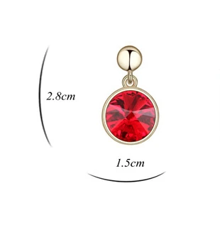 free shipping!2015NEW top quality vogue crystal round stud Earrings costume jewelry topaz+Champagne Gold colour E14789-5 | Украшения и