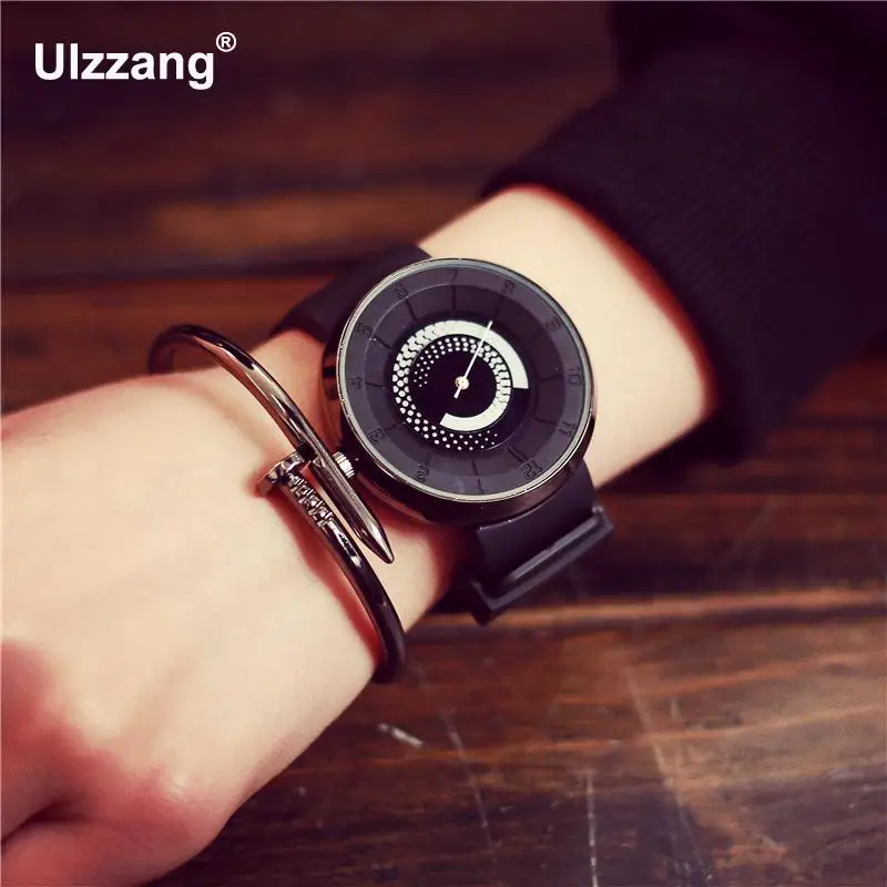 Новые модные стильные крутые резиновые желе кремовые кварцевые часы наручные