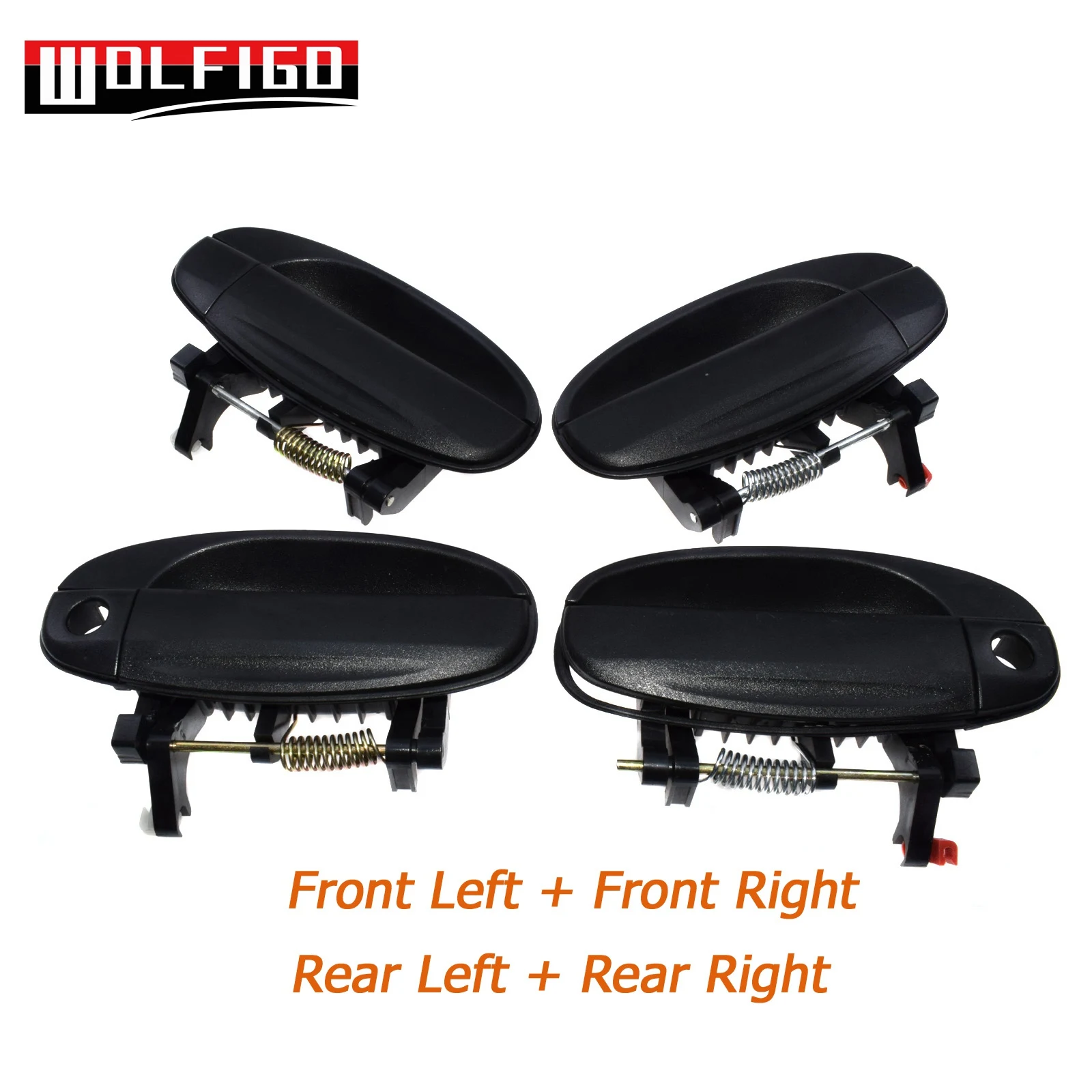 WOLFIGO Внешний Дверные ручки для Chevy CHEVROLET AVEO/DAEWOO KALOS 2003-2006 96541631, 96541632, 96583052, 96583053 - Цвет: Front Rear 4pcs