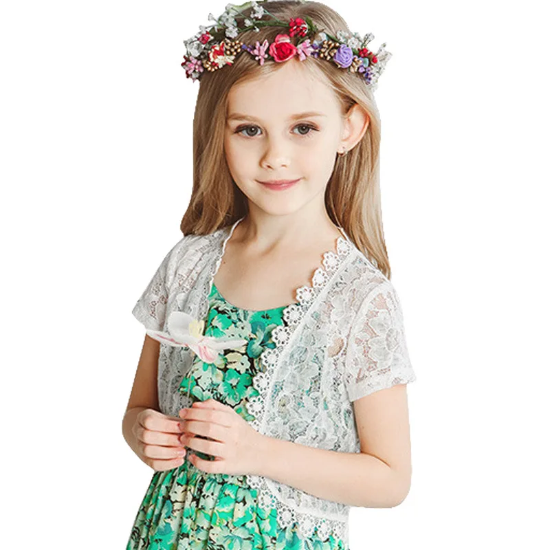 2017 куртка для девочек лето хлопок сладкий кардиган свитер с коротким рукавом