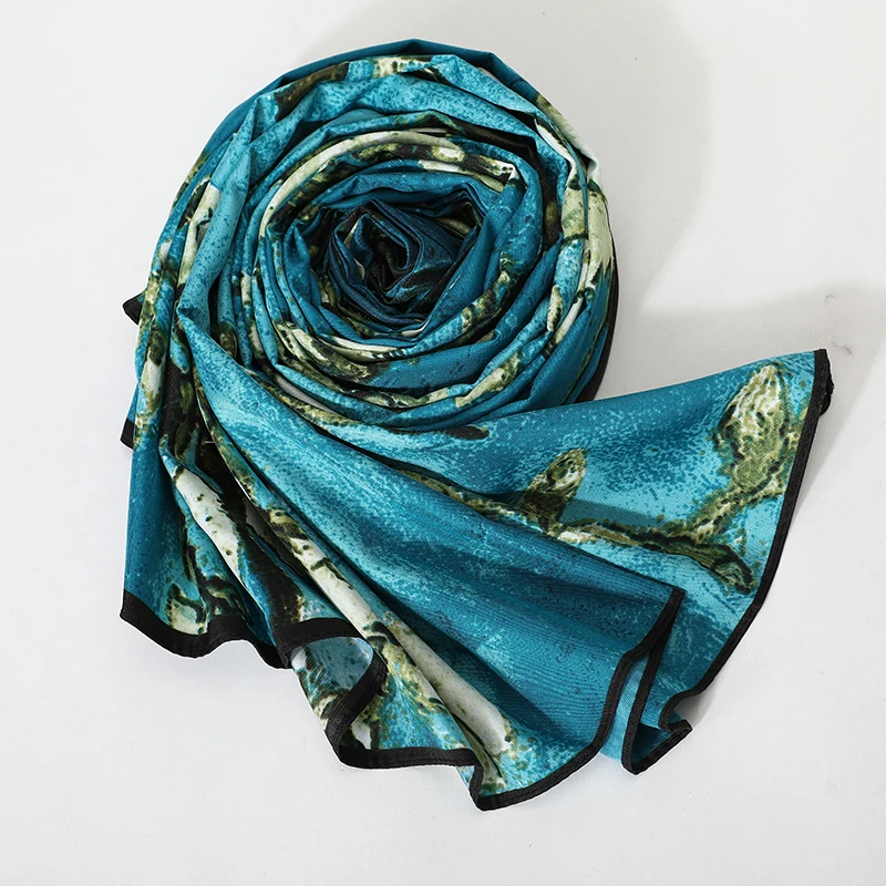 

[FEILEDIS] 100% Silk Scarf Women Large Shawls Print Stoles Square Bandana Luxury Brand Kerchief Scarf Female ASN23