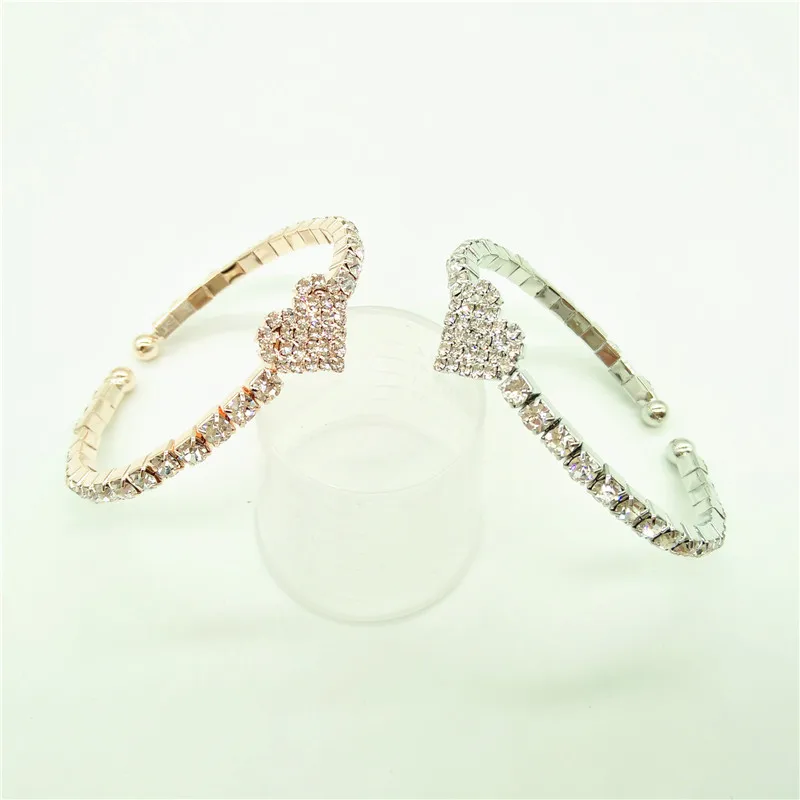 Vinnie Дизайн Ювелирные изделия розовое золото цвет кристалл сердце браслеты для