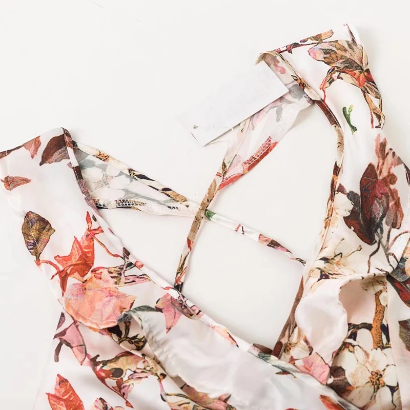 Комбинезон Для женщин комбинезон Timechee Boho Стиль Свободные шифона с принтом спинки