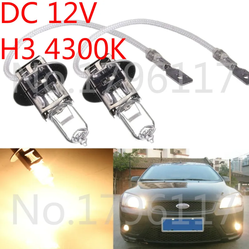 10 шт. DC 12 В H3 100 Вт 4300K желтая Автомобильная фара противотуманная лампа прозрачная
