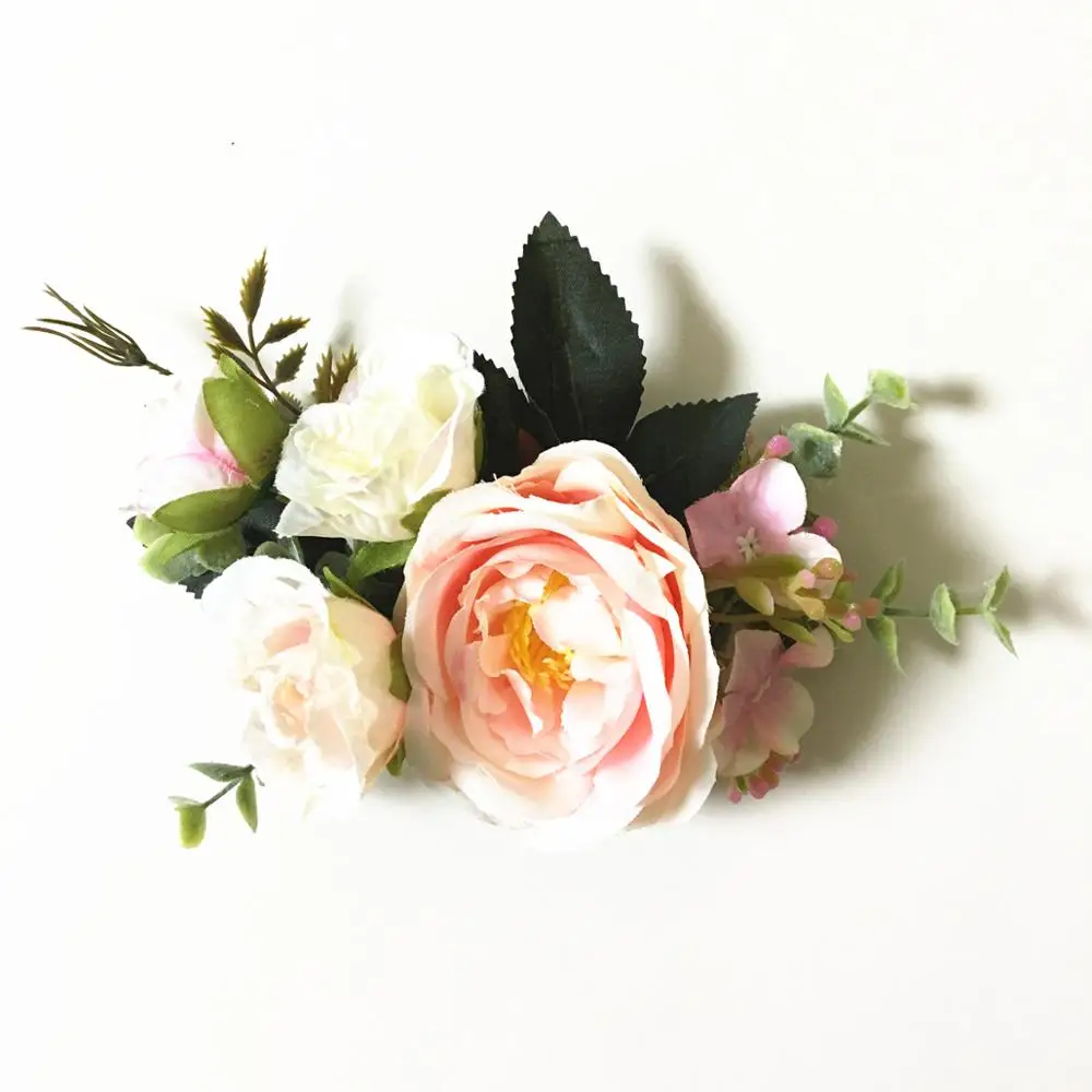Rose Flower Wedding Hair Clip Barrettes Bridal Headpiece Women accessories Floral Combs Brides Tiaras Crown |