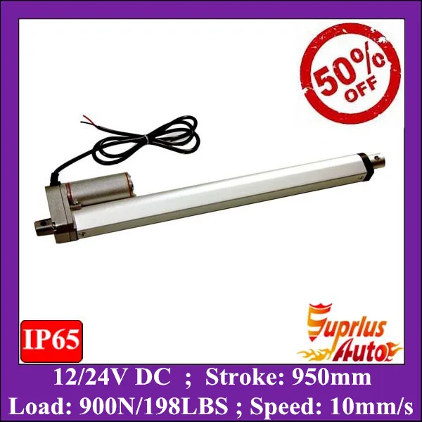 

50% Discount ! 2PCS 950mm stroke 12v linear actuator, max load 198lbs=90kgs electric linear actuators
