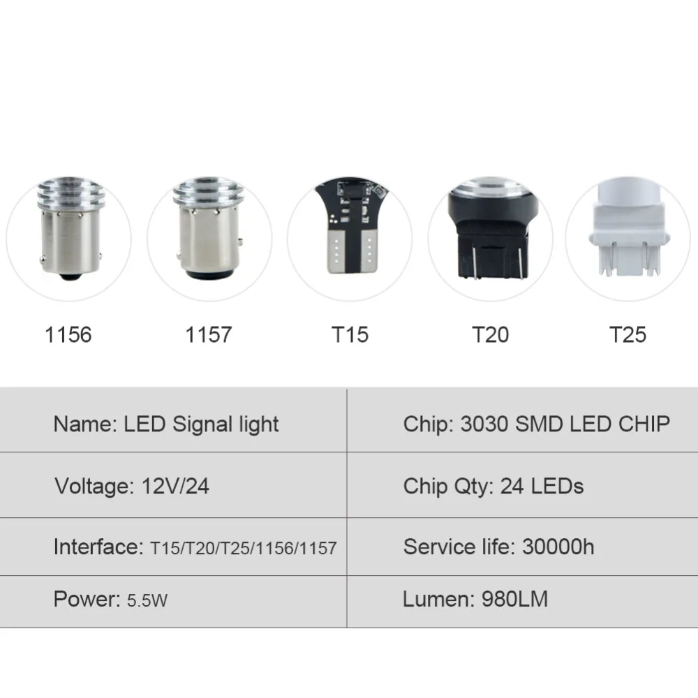 VooVoo 1156 LED BA15S P21W Светодиодная лампа T20 W16W T15 7443 W21/5 W Автомобильная Лампа T25 3157