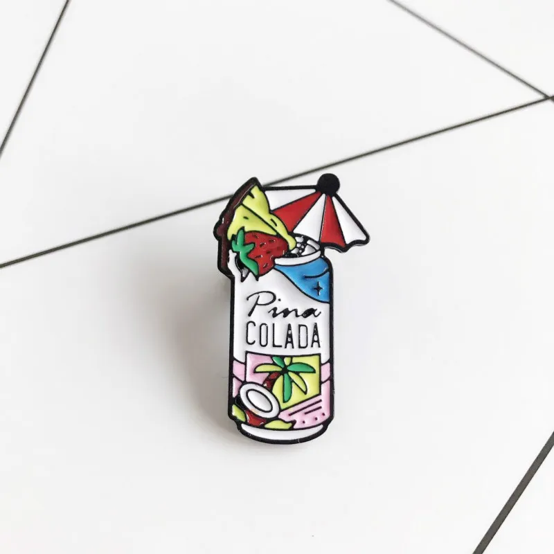 Креативная цветная Коктейльная Брошь для женщин PINA COLADA модная рубашка куртки