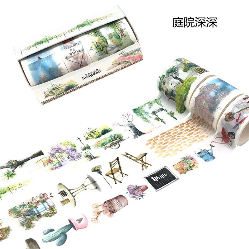 ST00065-6 Zephyr Cherry Blossoms серия Васи бумажная лента Набор красивая АНТИЧНОСТЬ украшение для альбома наклейки - Цвет: ST00065-6