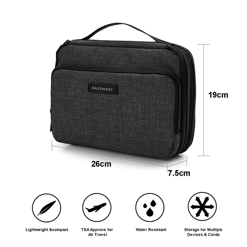 Дорожный Органайзер Bagsmart портативная Водонепроницаемая дорожная сумка для