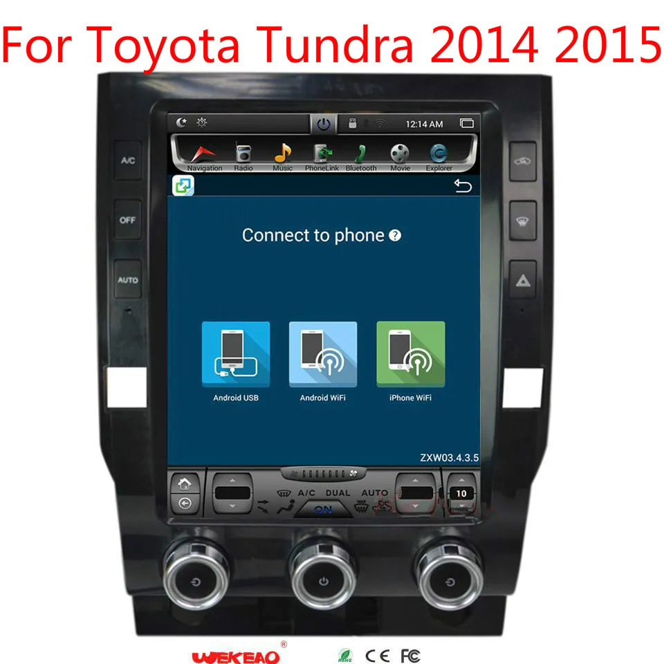 Wekeao 12 1 &quotБольшой Экран Тесла Стиль gps навигации автомобиля радио для Toyota Tundra Android