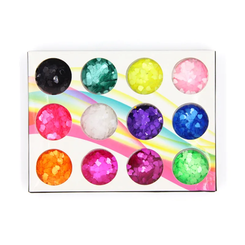 12 цветов гвоздь в форме сердца блестки цвет насыщенный ультра тонкий матовый лак