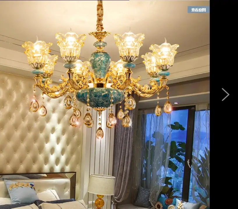 Французская Роскошная Синяя Керамическая люстра ручной работы креативная