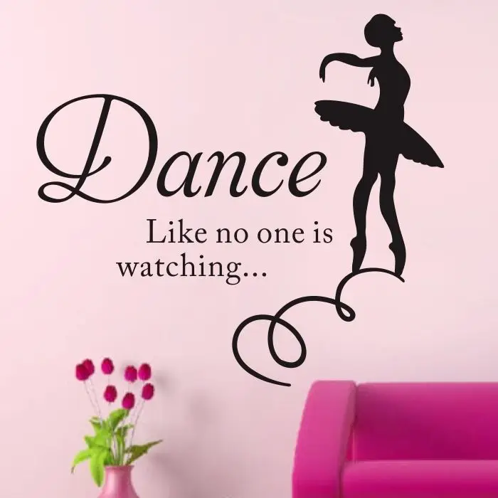 Для девочек Танцы балетные костюмы DIY наклейки на стену Съемный ПВХ дом Арт Декор