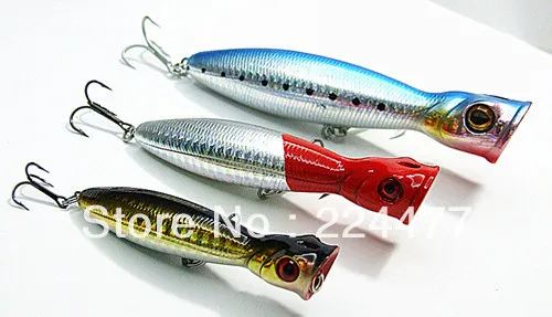 

8cm/9.5g Floating Type Popper Baits Fishing Lure VMC hook Three Size Five Colors
