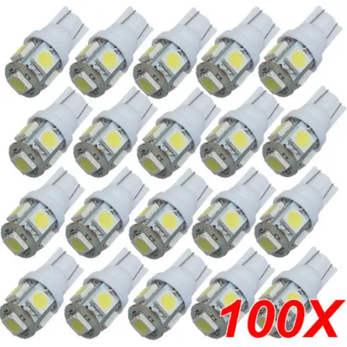 TOYL 100 шт. T10 белая 168 194 501 W5W 5 SMD светодиодный Автомобильная боковая светильник ПА с