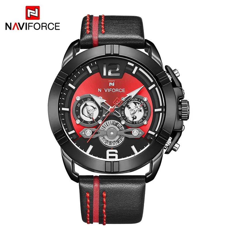 BRB NAVIFORCE мужской роскошный бренд часов модные спортивные кварцевые часы мужские кожаный Календарь Водонепроницаемые часы для мужчин Relogio Masculino - Цвет: BRB
