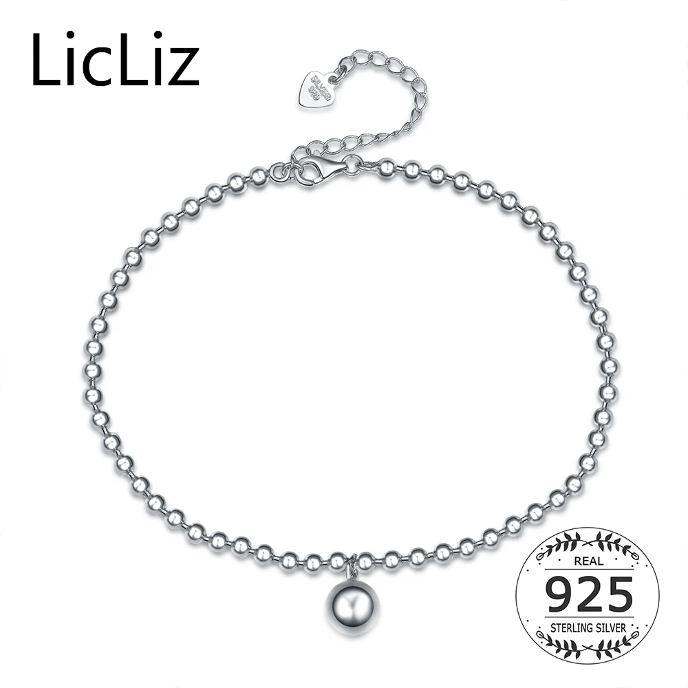Браслет на ногу женский из чистого серебра 100% пробы с бусинами|anklets for women|anklet