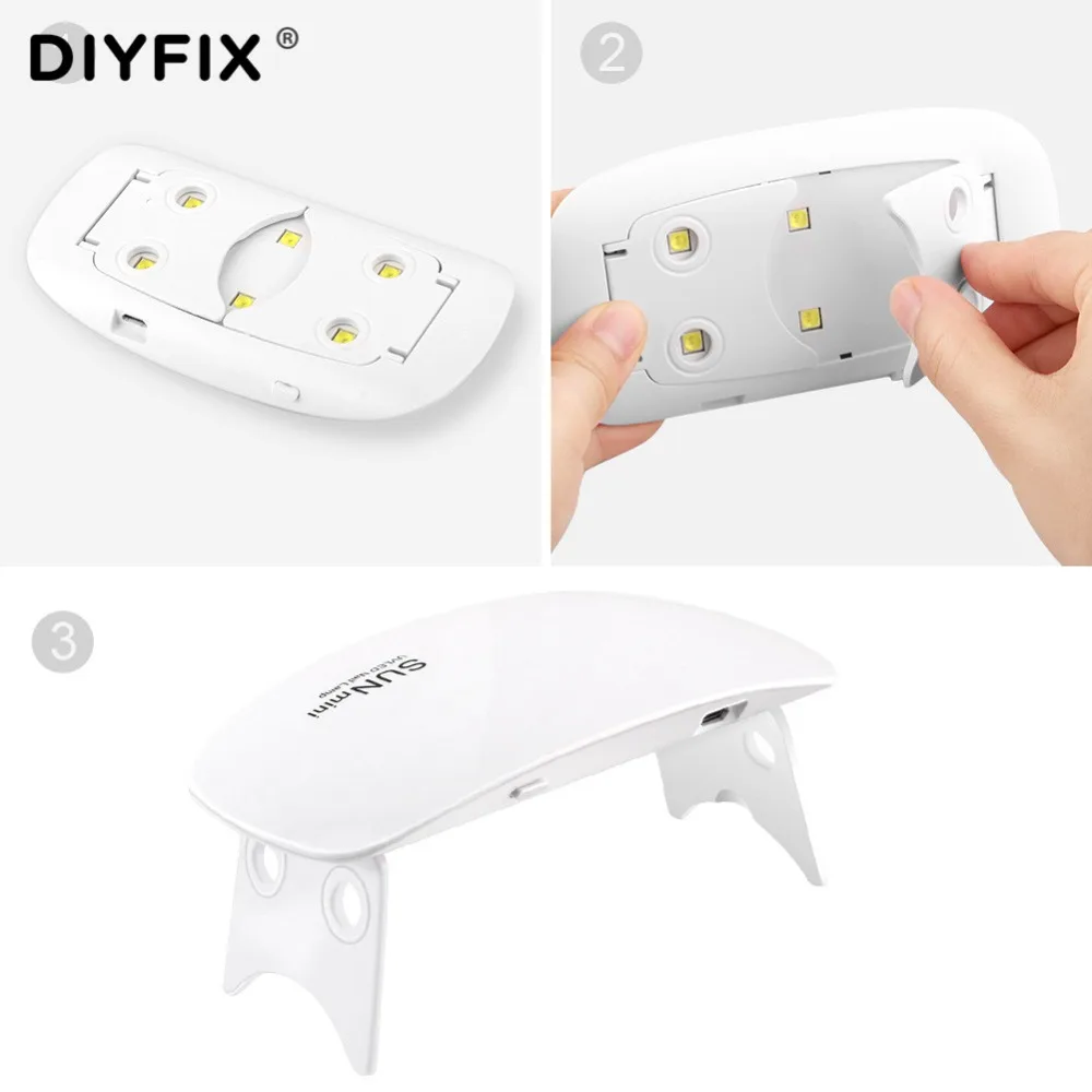 DIYFIX 6 Вт Светодиодная УФ лампа для ногтей портативный гель зеленая сушилка масла