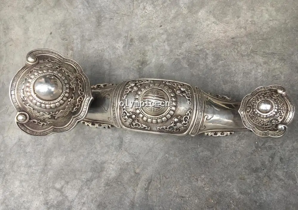 16 ''Бронзовый Серебристый покрытие резные статуя Ruyi|Статуи и скульптуры| |