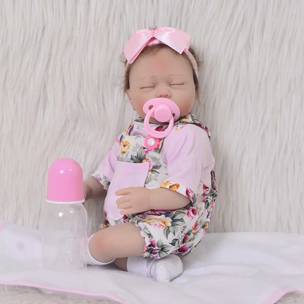 Реалистичная игрушка 17 дюймов Reborn Baby Doll 43 см мягкие силиконовые куклы bebe Hug Girf Menina
