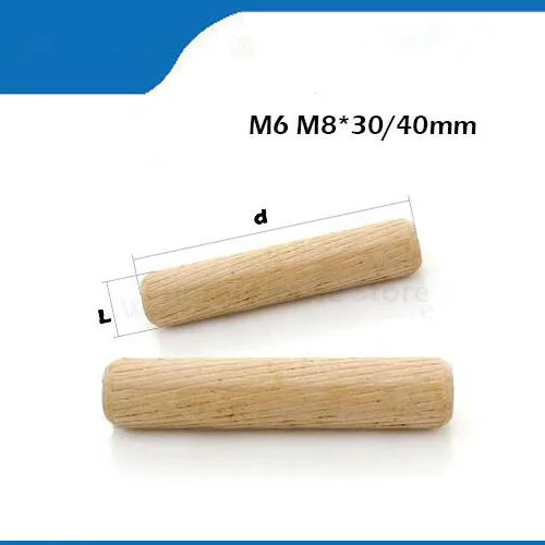 20/50/100 шт. M6/8/* 30/40 мм деревянный дюбель для шкафа ящика искусственные деревянные