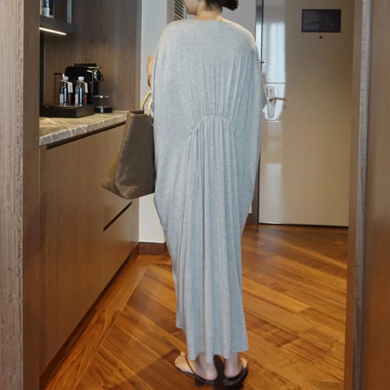 

2019 Promotion Sale Straight Vestido Longo Maxi Dress Summer Dress Large Size Modal Over The Knee A Word Bat Sleeve Long Female