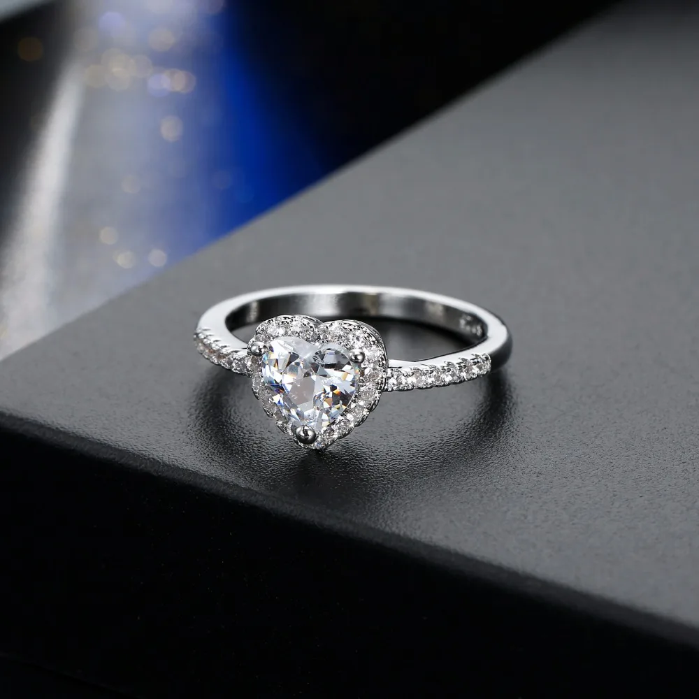Женское Обручальное Кольцо DAXI роскошное серебряное кольцо с кристаллами в форме