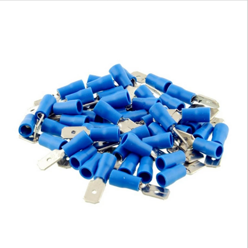 Низкая цена 100 шт. синие соединительные провода соединители изолированные