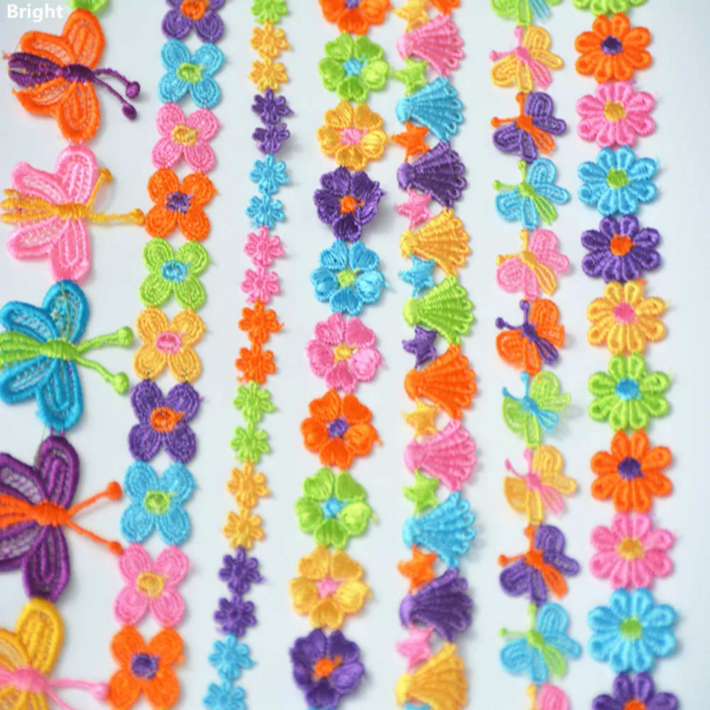 Новинка 2 ярда цветные Изящные цветы ромашки полиэфирная кружевная отделка