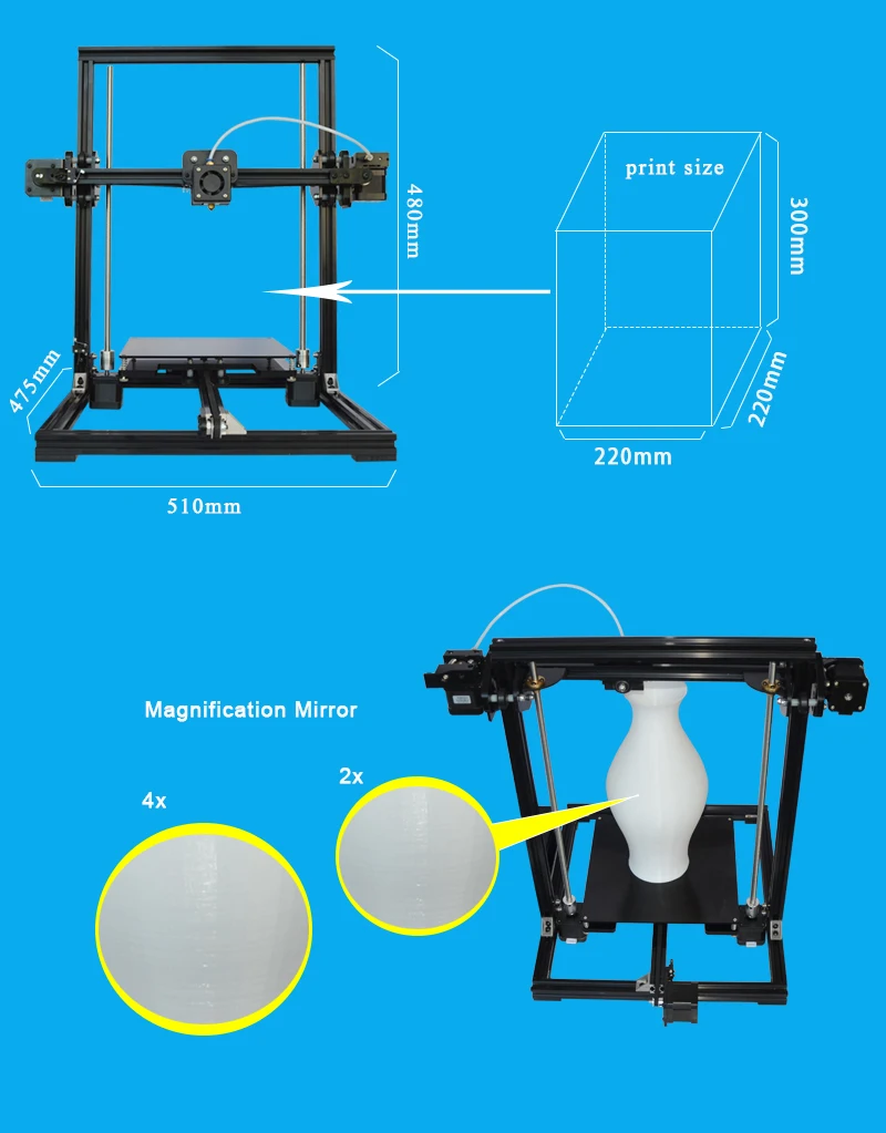 Tronxy X3 Новейший алюминиевый Полностью Собранный 3d принтер 3D печать 220*220*300 мм большой размер DIY 3d принтер набор impresora 3d принтер