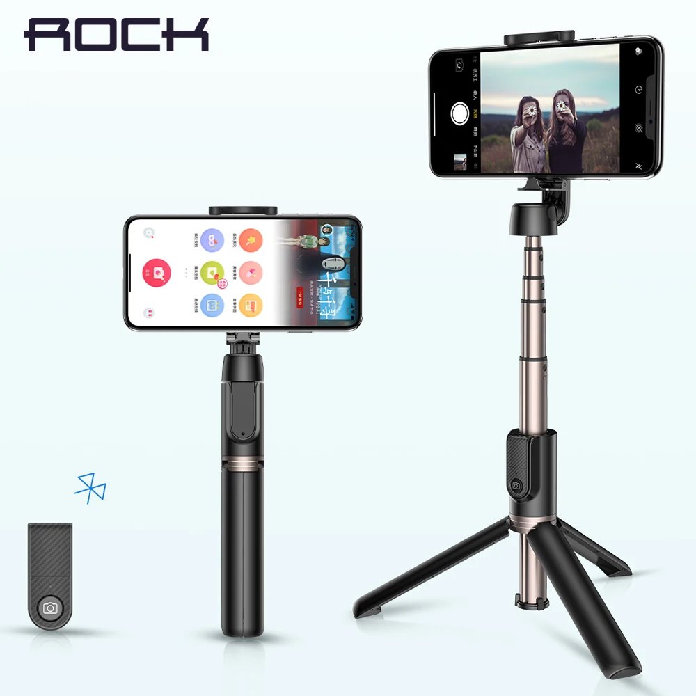 ROCK штатив Bluetooth селфи палка портативная камера смартфона с беспроводным пультом дистанционного управления для iPhone samsung huawei Android