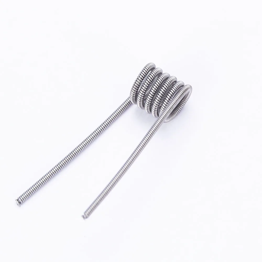 Катушки отец 10 шт./кор. Alien Clapton Flat Twisted Fused Clapton с сопротивлением Quad Тигр нагрева электронная сигарета провод готовые катушки