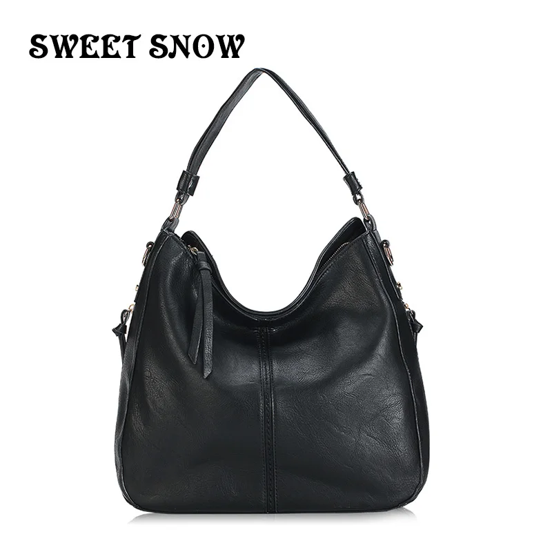 SWEET SNOW New Women Leather Handbags Luxury Brand Ladies Shoulder Bag Large Capacity Multi-Purpose Hand bag Women's | Багаж и сумки