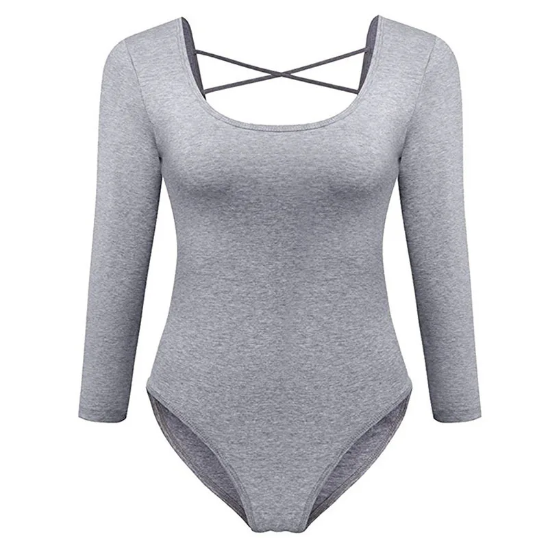 SEBOWEL новинка женские боди с длинным рукавом и открытой спиной глубоким вырезом о