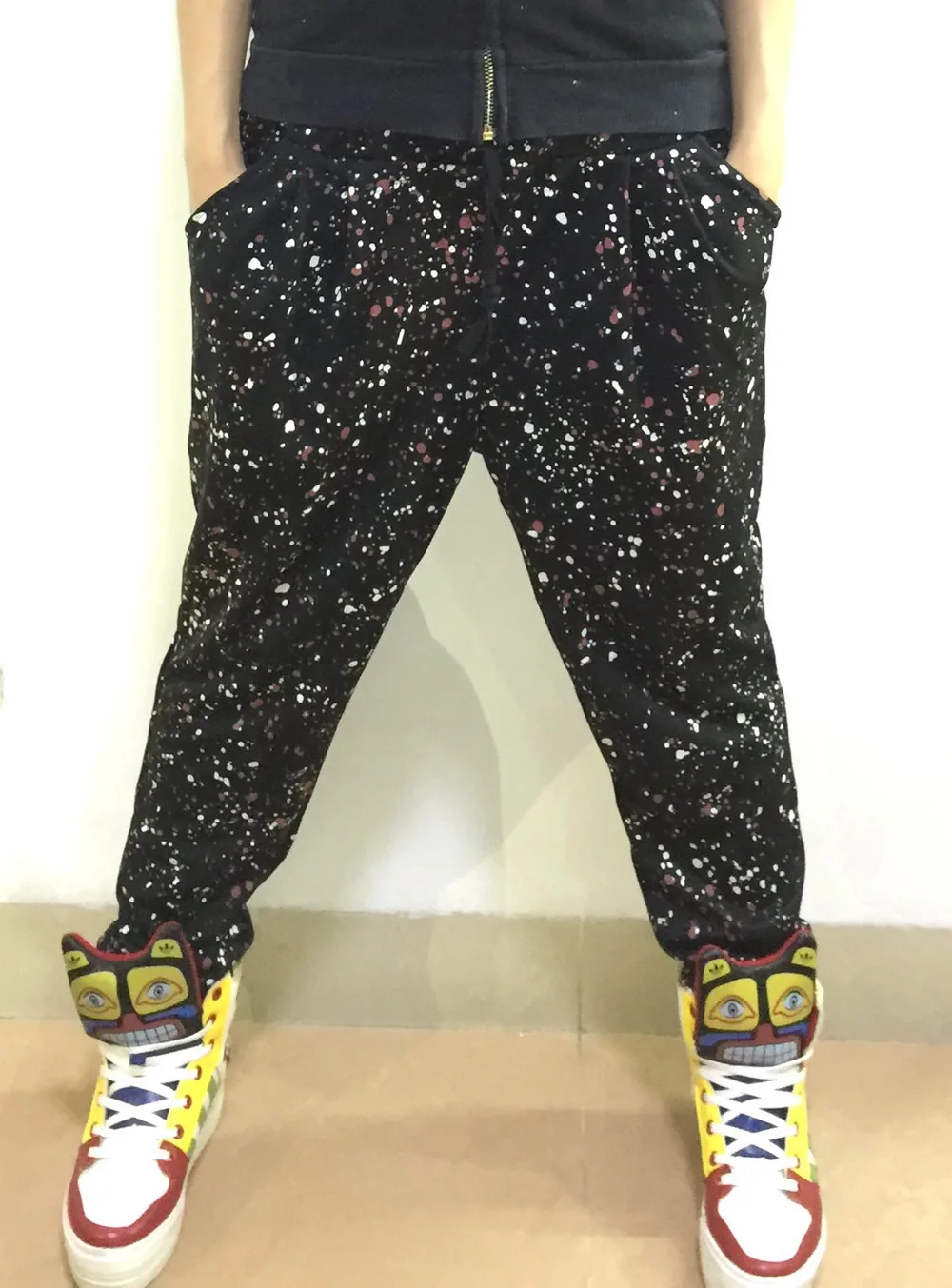 Женские свободные шаровары в стиле джаз спортивные брюки каракули карамельных