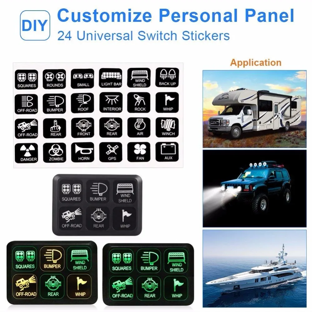 6 Gang Switch Panel Electronic Relay System Circuit Control Box Waterproof Fuse Wiring Harness Assemblies For Car Auto | Автомобили и