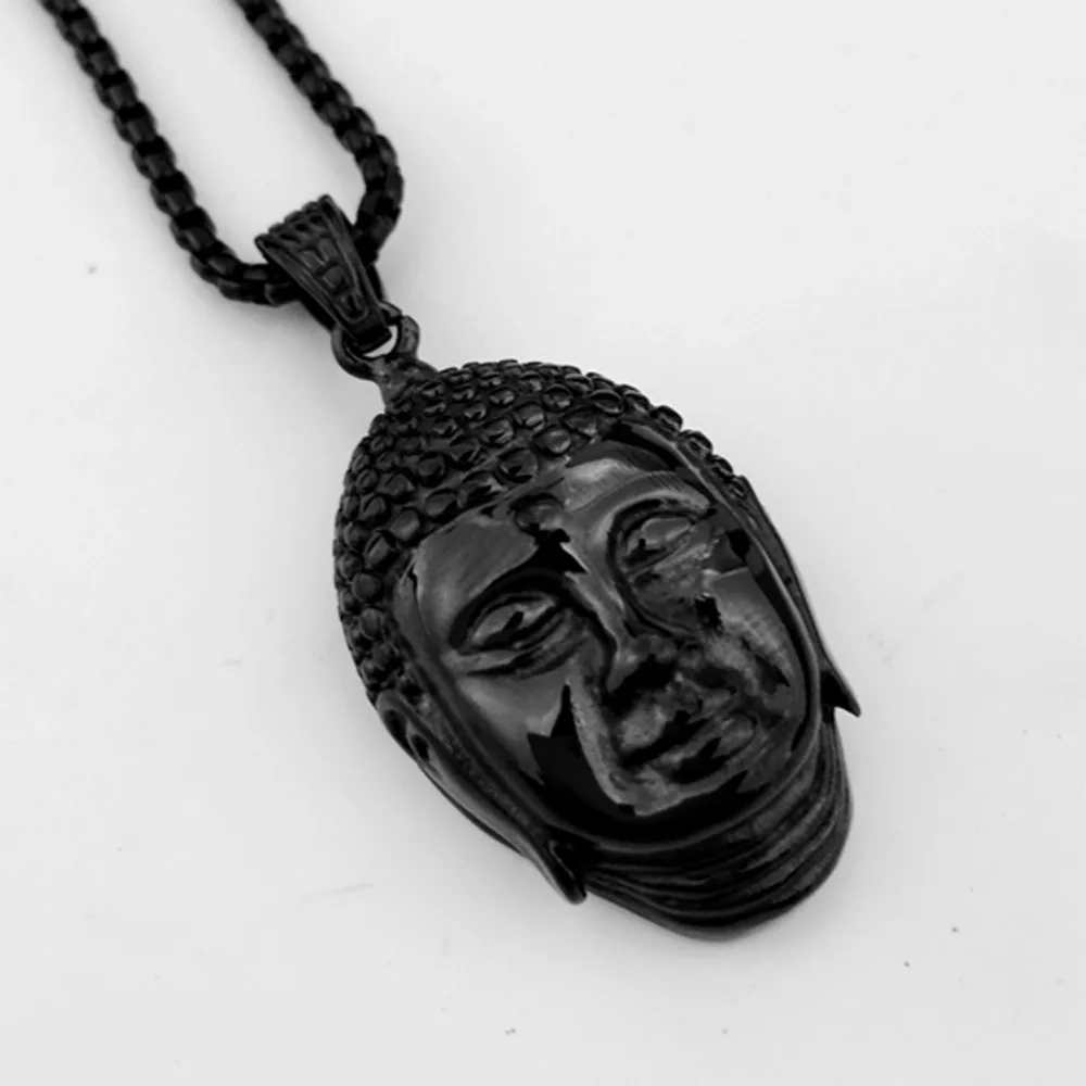 Высококачественная Статуэтка буддизма из нержавеющей стали черного цвета в